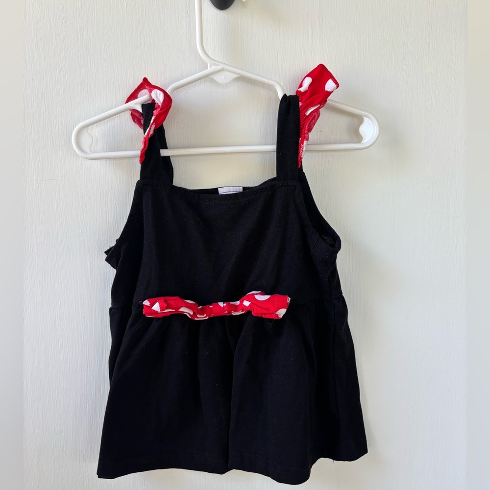 Toddler Girls Red Polka Dot Outfit Set 3-4T Minnie Style Top +Bloomers
